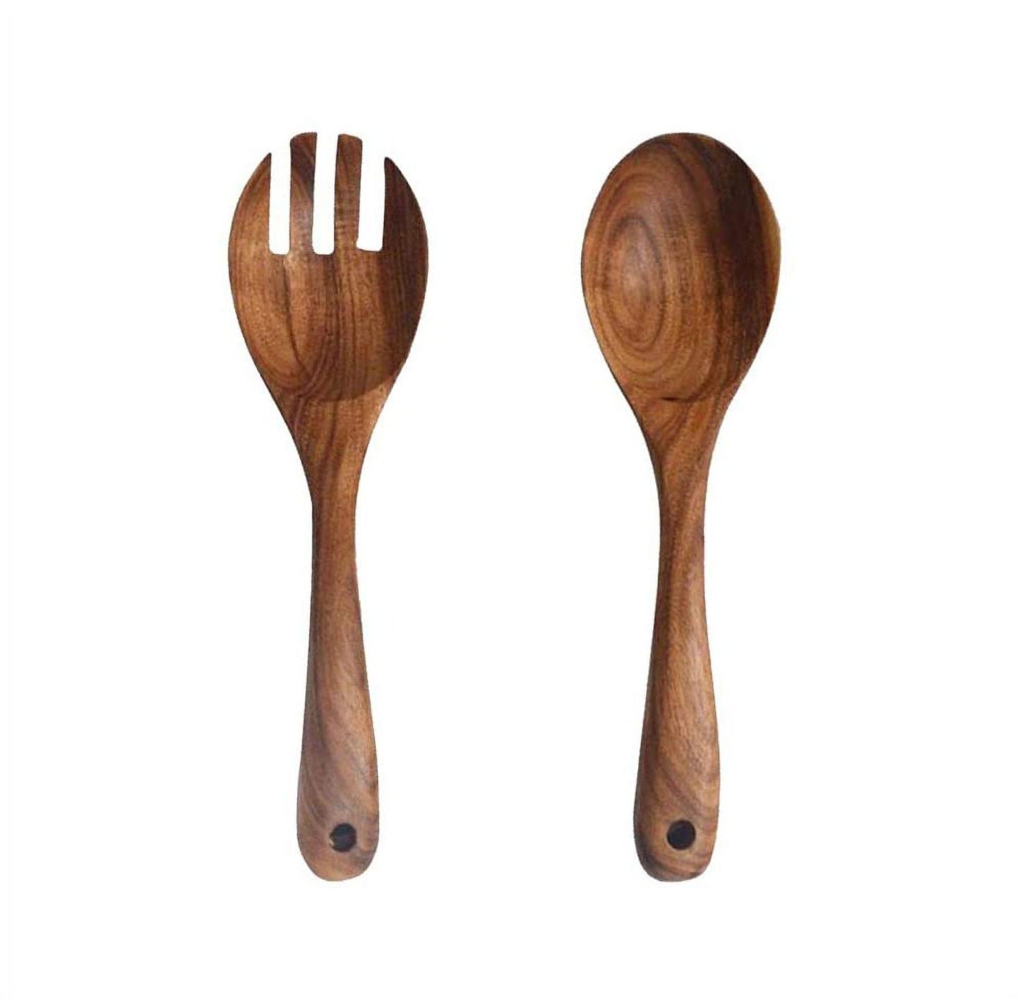 Salad Serving Utensils, Acacia Wood, Salad Spoon and Salad Fork, Salad Servers