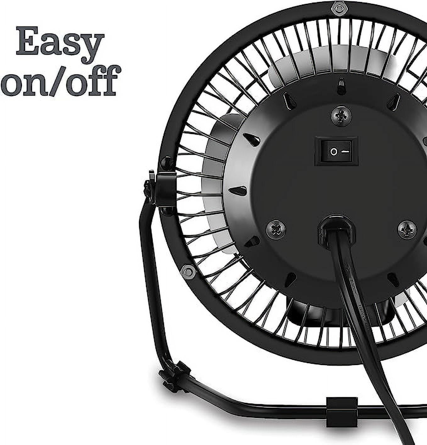 Tutuviw 4 Inch USB Desk Fan,Small and Quiet,Powerful USB Powered Portable Fan,Strong Airflow,Mini Metal USB Fan,360°Rotation,Personal Cooling Fan with 2 Speed for Home Office,Black Pink