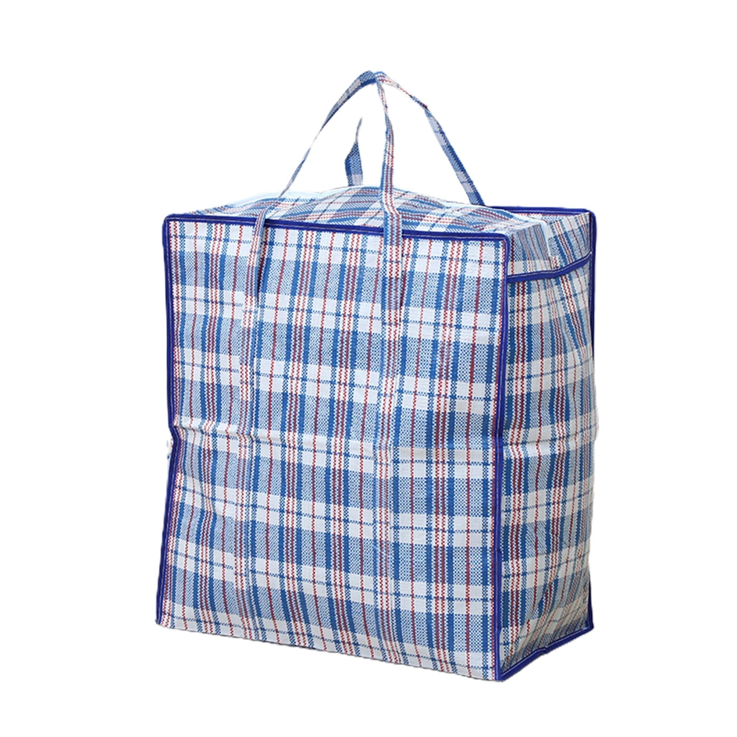 Dream Lifestyle Large Capacity Storage Bags, Large Checkered Storage Laundry Bag with Zipper & Handles for Shopping Moving Travel Blue