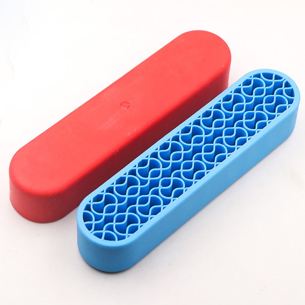 Bueautybox Makeup Beauty Brush Holder Organizer, Lipstick Holder Case Silicone Nail Polish Storage Rack Professional Cosmetic Display Box Red