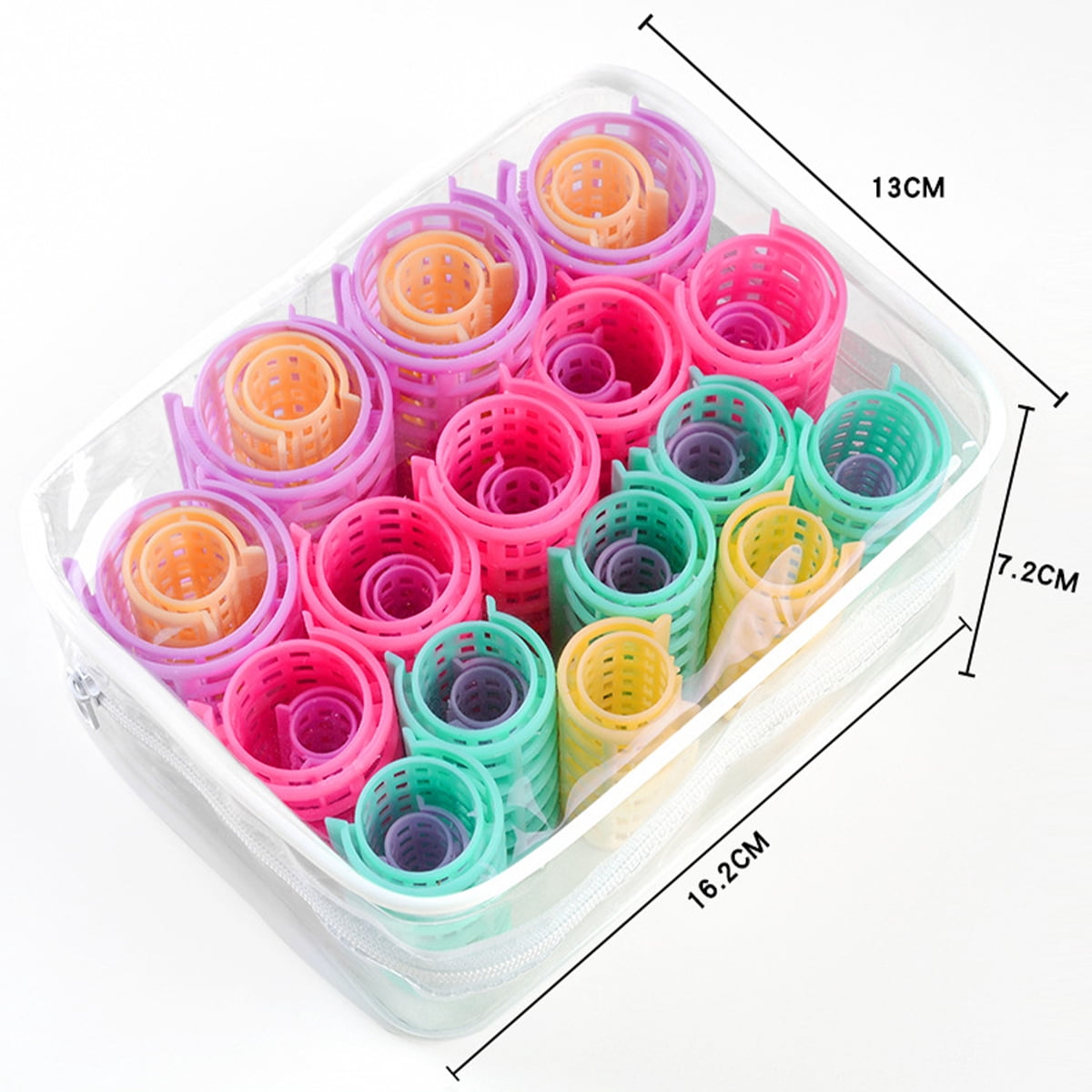 CIYAPED 30 Pieces Plastic Hair Rollers Curlers Snap Rollers Self Grip Rollers Hairdressing Curlers No Heat Hair Curlers for DIY Hairdressing Hair Salon Hair Barber Yellow/Green/Red/Purple
