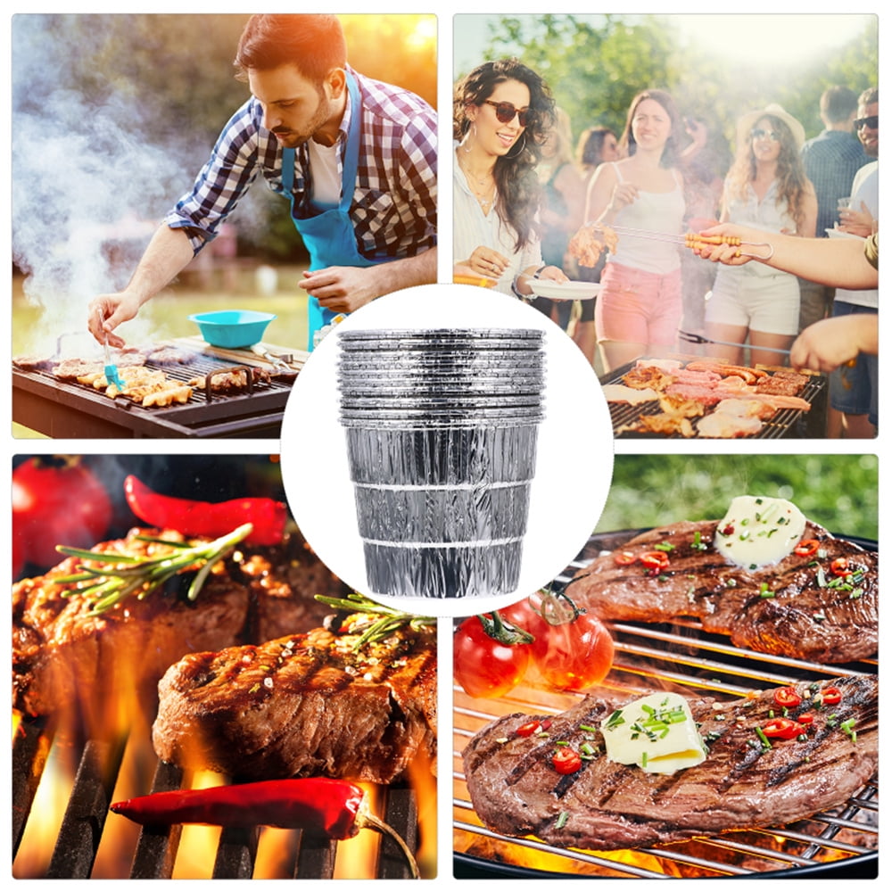 12 Pack Disposable Drip Grease Bucket Liners, Grill Drip Tray, Disposable Foil Liner for BBQ Drip Bucket