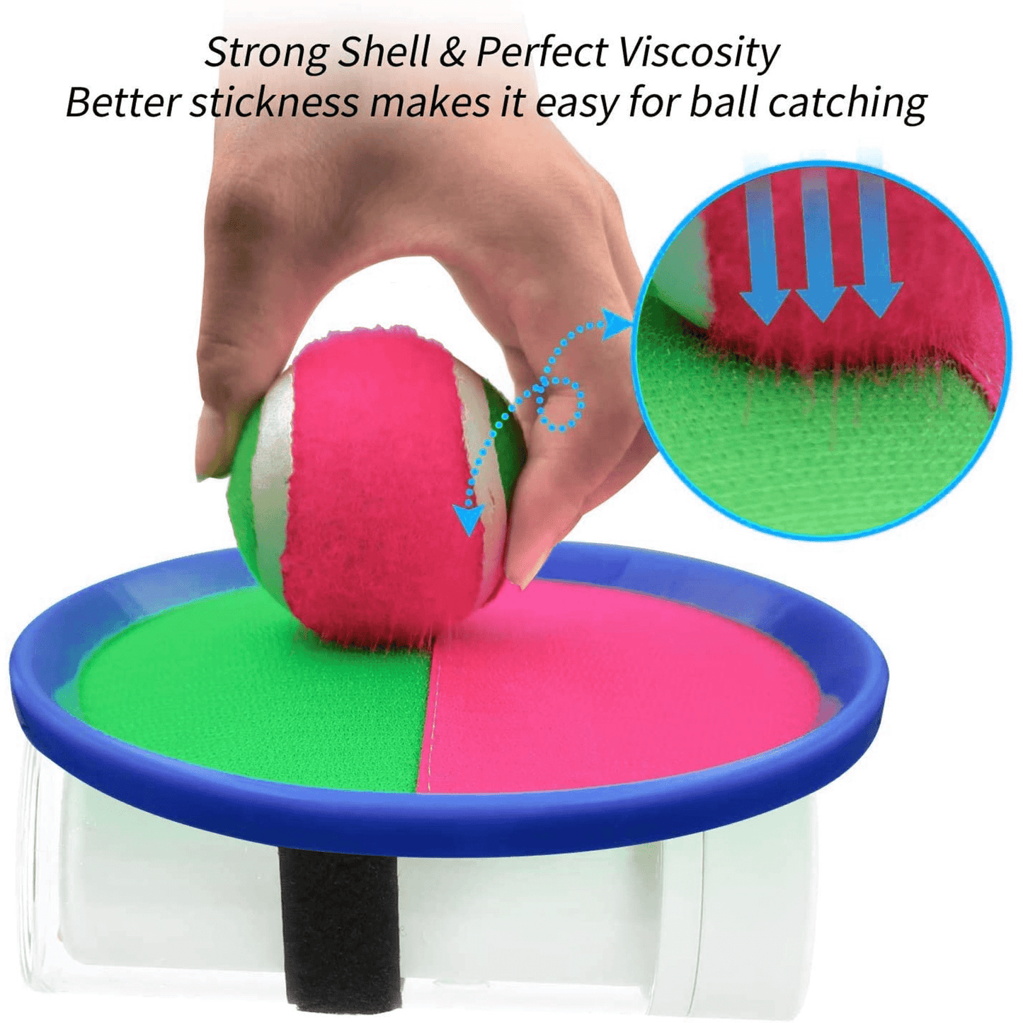 Tutuviw Toss and Catch Ball Set - Paddle Ball and Catch Game for Adults - Sticky Ball Catch Set - 2 Paddles, 1 Balls