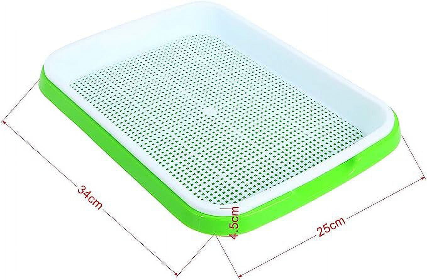 Tutuviw BPA Free Hydroponics Soilless Seeds Sprouter Microgreen Seed Sprouter Trays Seed Germination Double Tier Grow Trays with Lid 5PCS-Seed Sprouter Tray