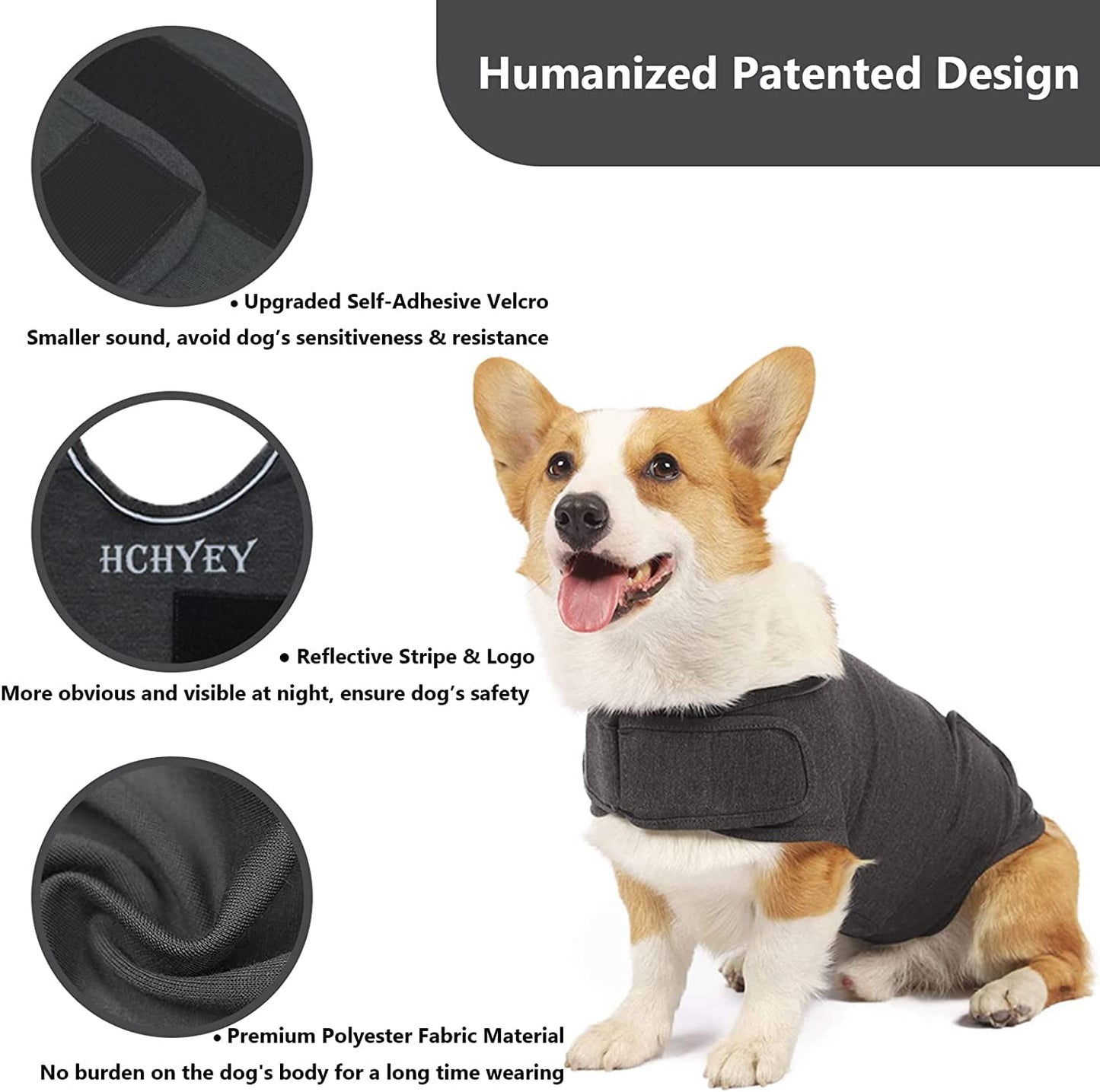 Dog Jacket, Skin-Friendly Dog Calming Vest - Dog Shirt for Thunder, Fireworks and Separation - Keep Pet Calm Without Medicine & Training, Anti Anxiety Vest for Dogs M Gray