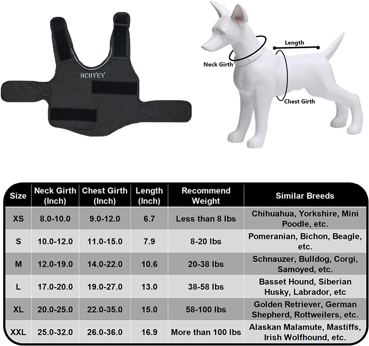 Dog Jacket, Skin-Friendly Dog Calming Vest - Dog Shirt for Thunder, Fireworks and Separation - Keep Pet Calm Without Medicine & Training, Anti Anxiety Vest for Dogs L Light Grey