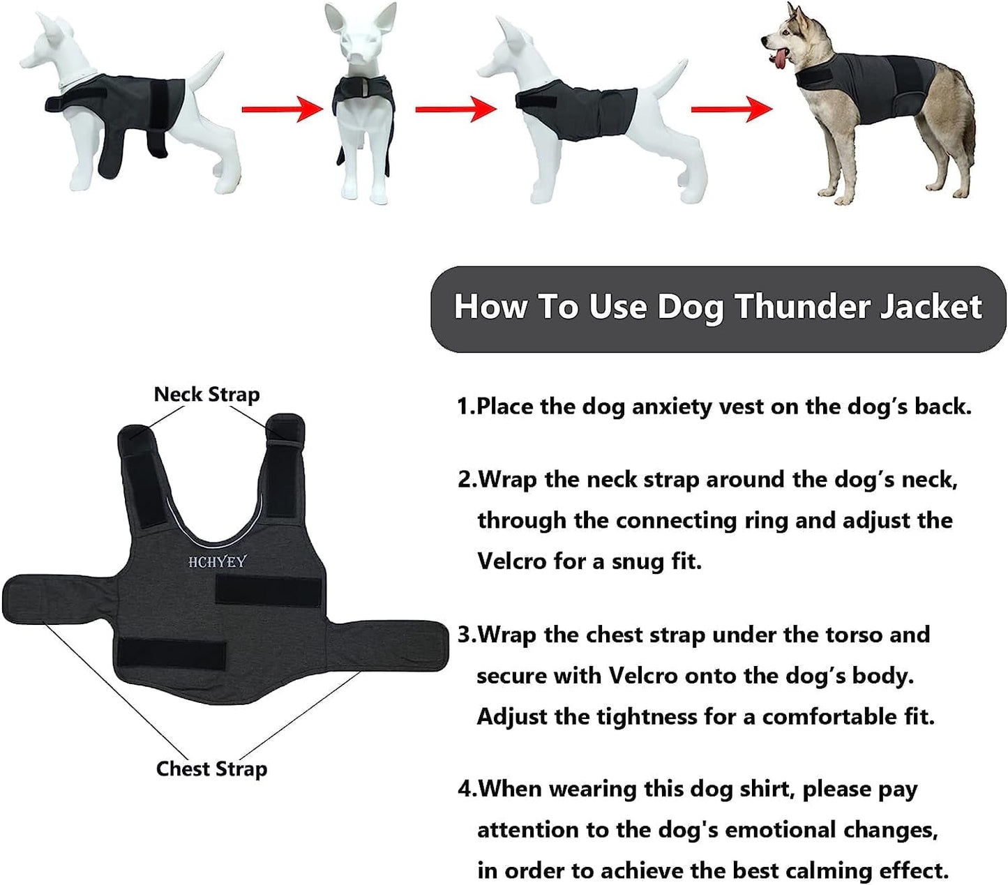 Dog Jacket, Skin-Friendly Dog Calming Vest - Dog Shirt for Thunder, Fireworks and Separation - Keep Pet Calm Without Medicine & Training, Anti Anxiety Vest for Dogs XL Light Grey