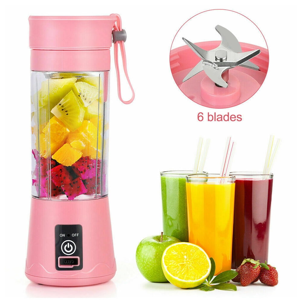 Mini Portable Blender,Smoothies Personal Blender Mini Shakes Juicer Cup USB Rechargeable With 6 blades White