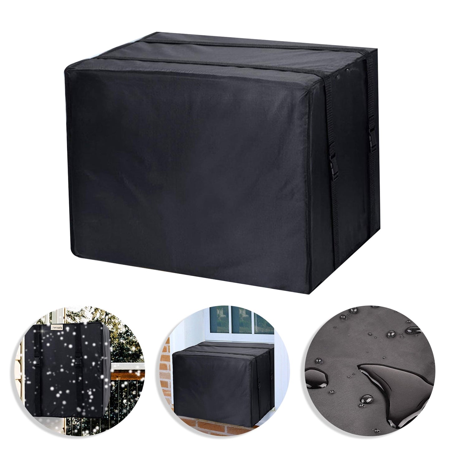 Cheers.US Window Air Conditioner Cover Outdoor, Outside Window AC Unit Cover Black Dust-Proof Waterproof AC Cover Outdoor Window AC Protection Cover XL Black