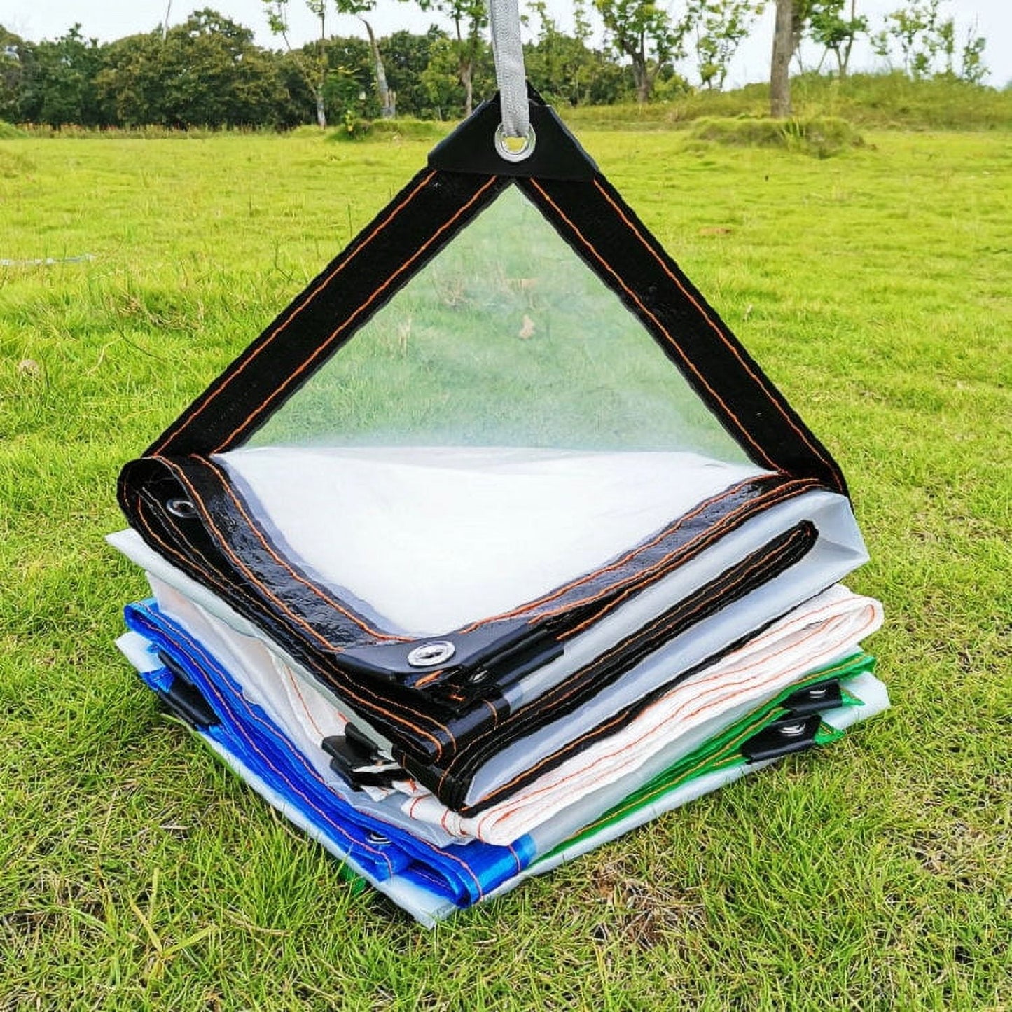 Clear Tarps Heavy Duty, Waterproof Tarpaulin Cover Greenhouse Garden Plant Patio 5 x 6.5FT 5*6.5ft