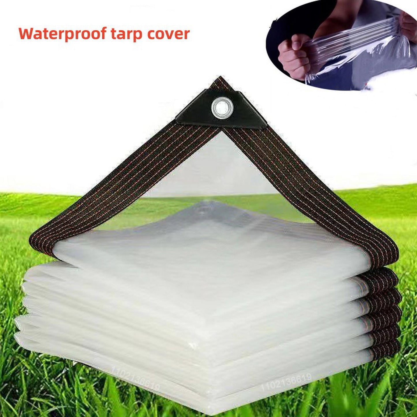 Clear Tarps Heavy Duty, Waterproof Tarpaulin Cover Greenhouse Garden Plant Patio 5 x 6.5FT 6.5*13ft