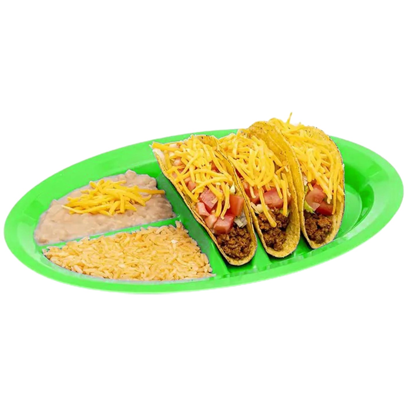 Ludlz Tacos Holder Plate Durable Easy to Clean Mexican Pancakes Corn Hot Dogs Cakes Toasts Food Tray for Home Yellow