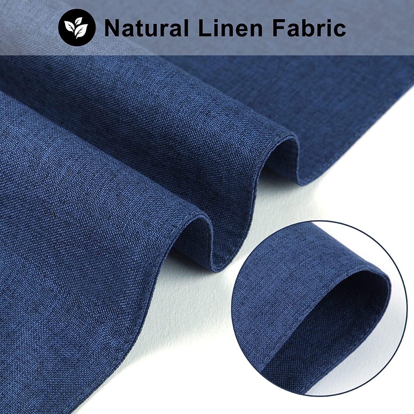 Cloth Placemats Set of 6, Cotton Linen Blend Machine Washable Durable Linen Table Mats, Heat Resistant Placemats Wrinkle Free Place Mats for Dining Table, Easy to Clean (Navy Blue, 6)