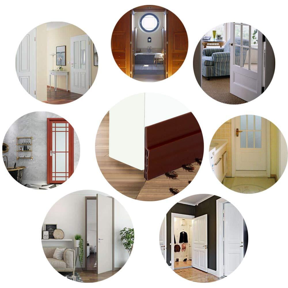 Door Draft Stopper, 37 Inch Under Door Sweep Bottom Blocker with Rubber Seal Strip, Under Door Seal for Exterior/Interior, Soundproof Weather Stripping Door Seal(White) 1PC White