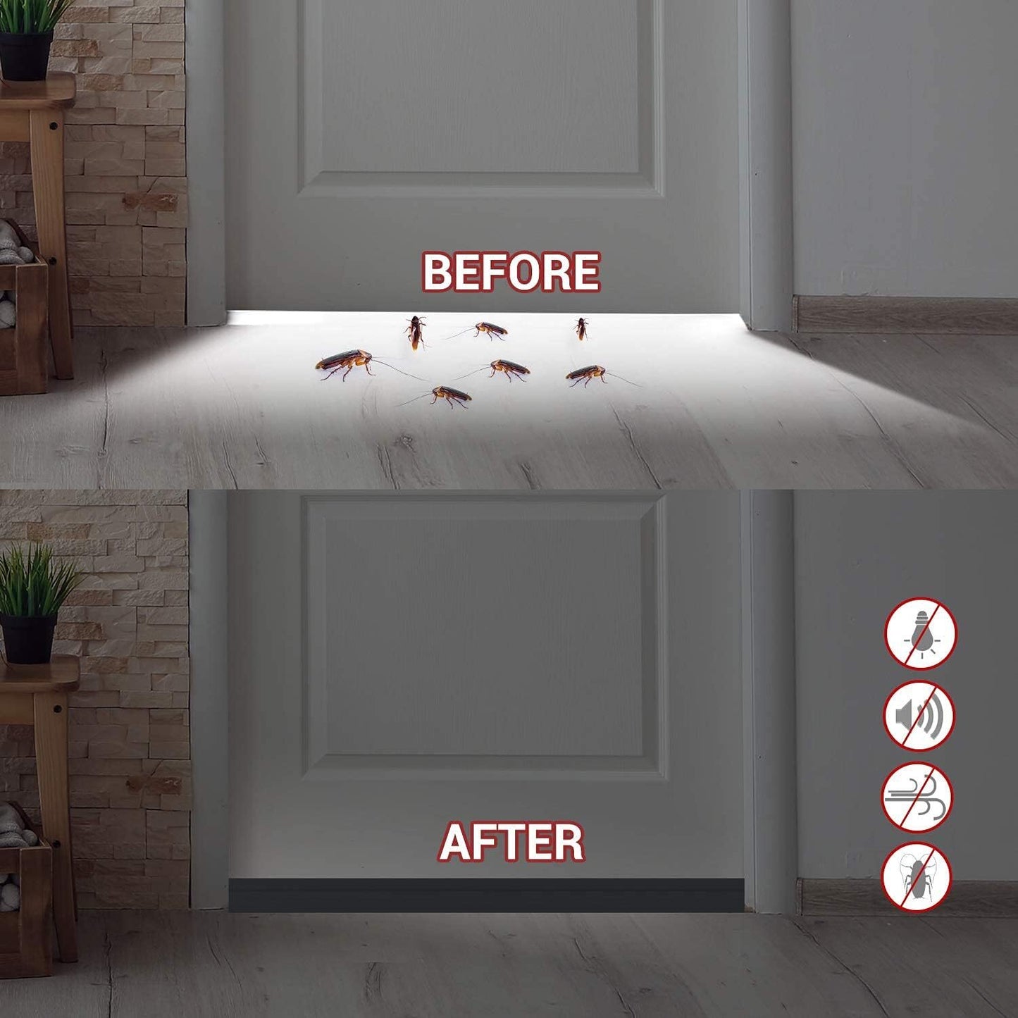 Door Draft Stopper, 37 Inch Under Door Sweep Bottom Blocker with Rubber Seal Strip, Under Door Seal for Exterior/Interior, Soundproof Weather Stripping Door Seal(White) 2PC White