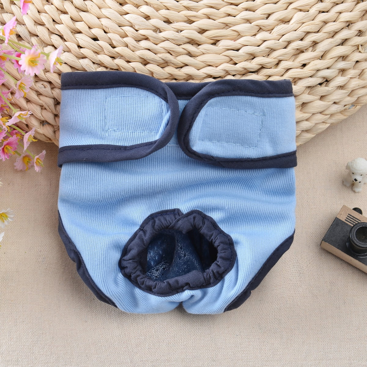 Comfortable Dog Underwear Dog Diapers Pants Male Female to Put On/Off Breathable Physiological Pants Reusable Sanitary Panties for Small to Large Dogs Pet (1pcs, Pink, XL) L Blue