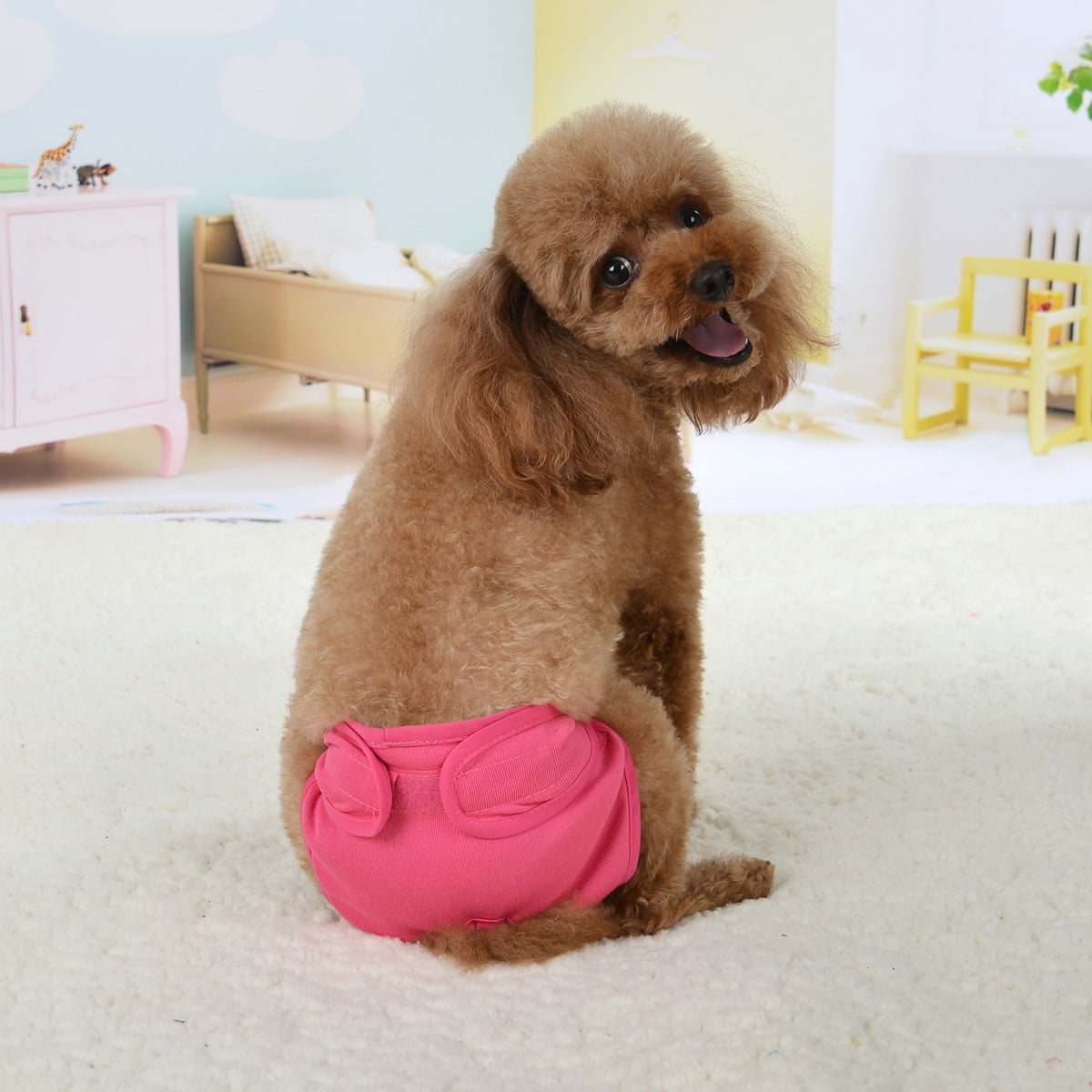 Comfortable Dog Underwear Dog Diapers Pants Male Female to Put On/Off Breathable Physiological Pants Reusable Sanitary Panties for Small to Large Dogs Pet (1pcs, Pink, XL) M Pink