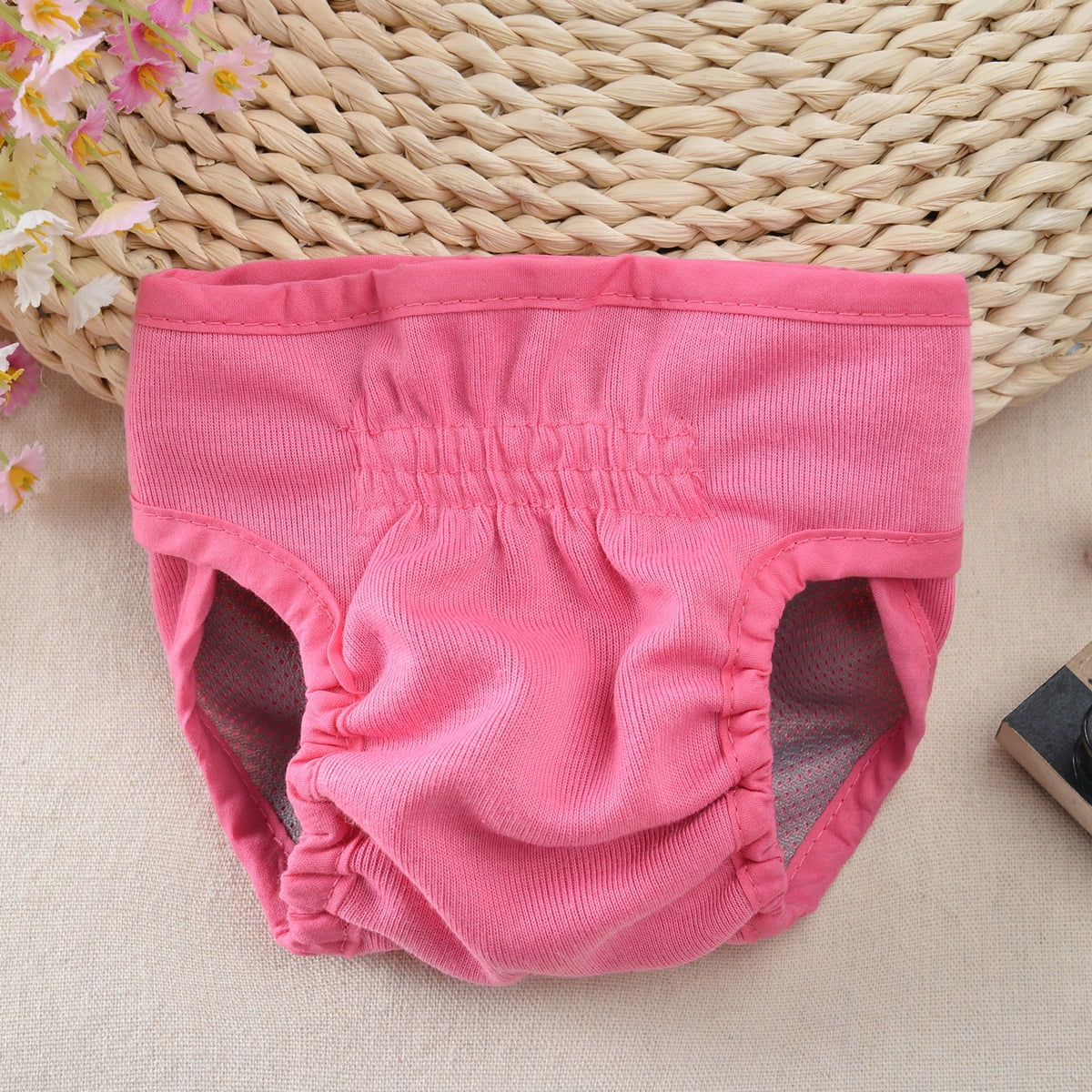 Comfortable Dog Underwear Dog Diapers Pants Male Female to Put On/Off Breathable Physiological Pants Reusable Sanitary Panties for Small to Large Dogs Pet (1pcs, Pink, XL) XL Pink