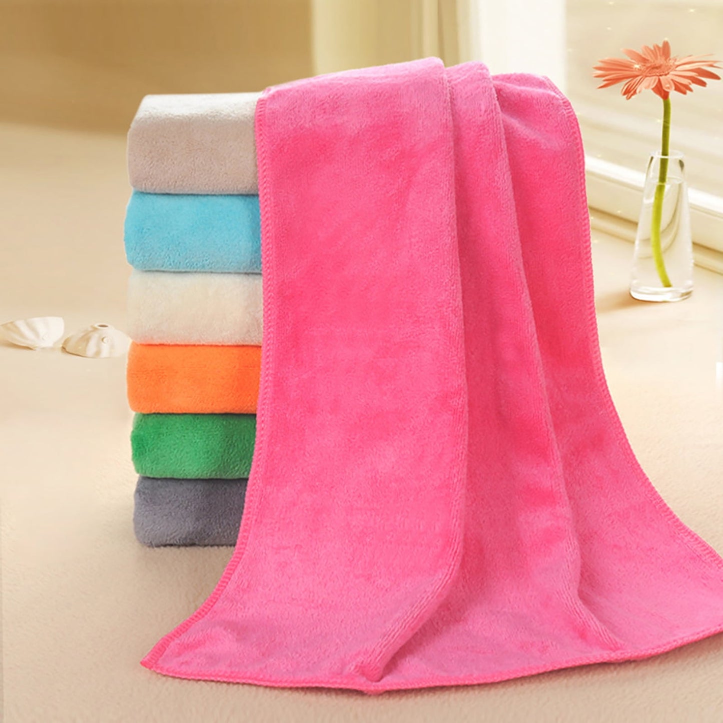 1Pc Microfiber Hair Towel Soft Super Absorbent Microfiber Microfiber Hair Towel Wraps Women for Gym Black