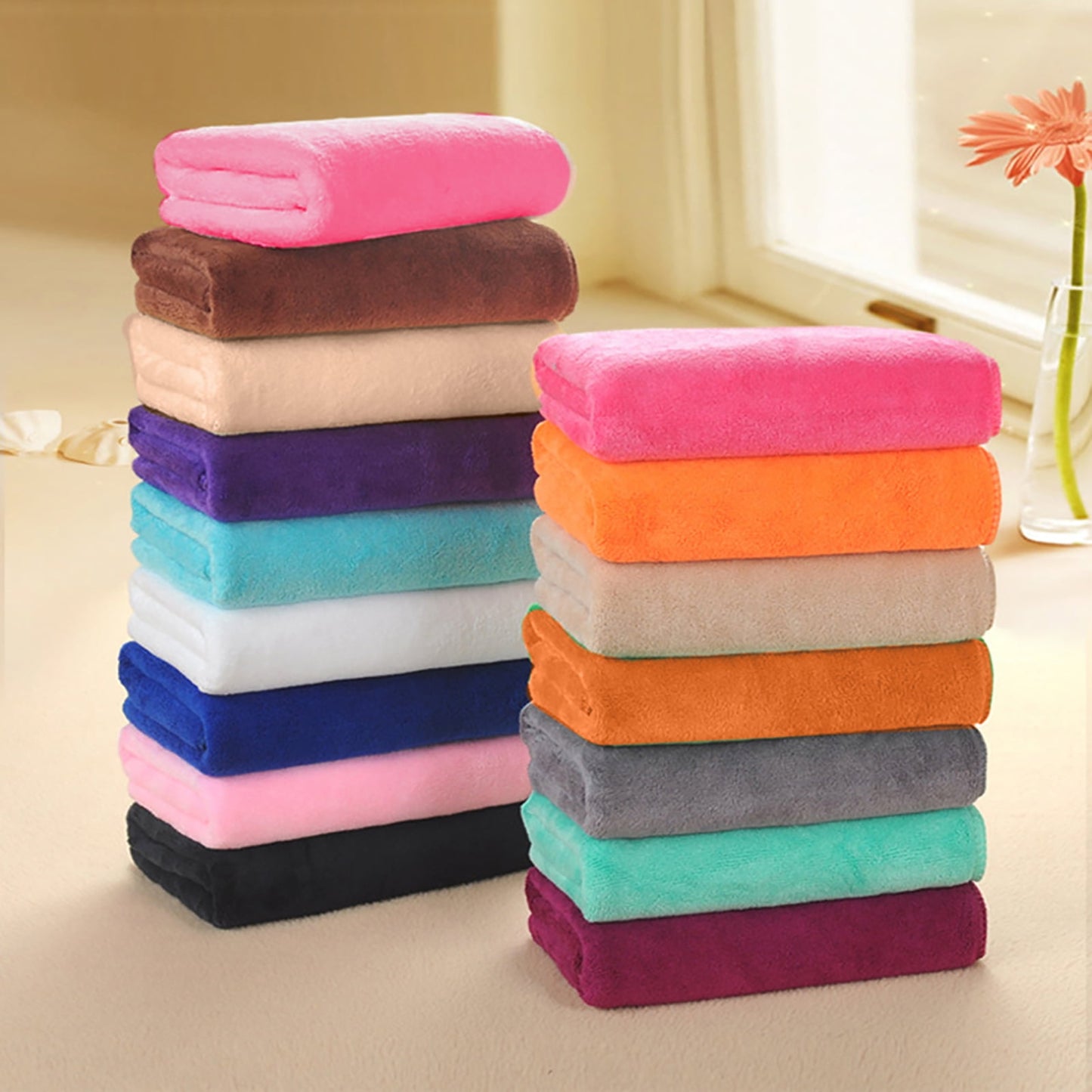 1Pc Microfiber Hair Towel Soft Super Absorbent Microfiber Microfiber Hair Towel Wraps Women for Gym White