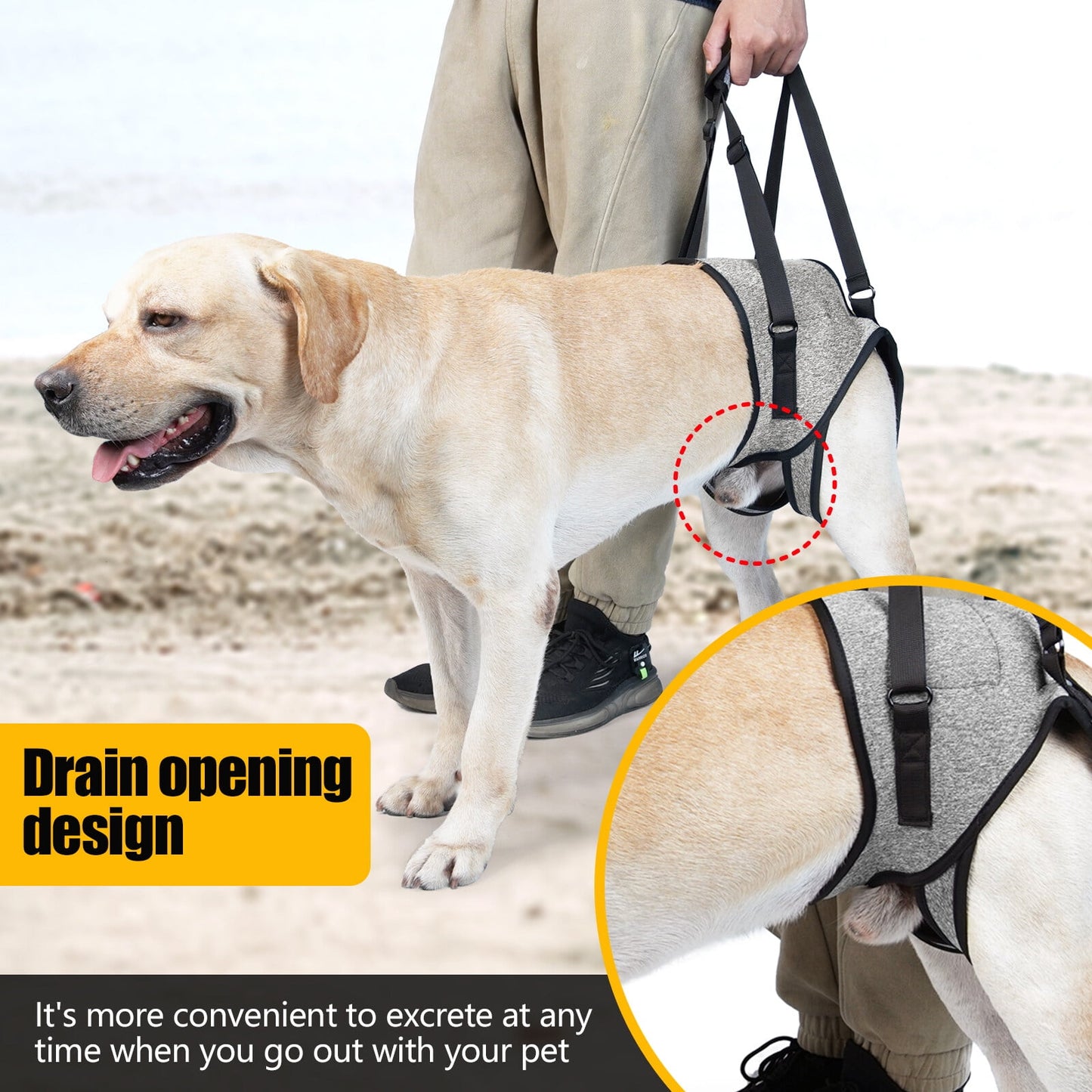 Dog Sling for Large Dogs Hind Leg Adjustable Dog Lift Harnesses For Walking/Climbing Pet Auxiliary Slings for Elderly, Disabled Dogs S