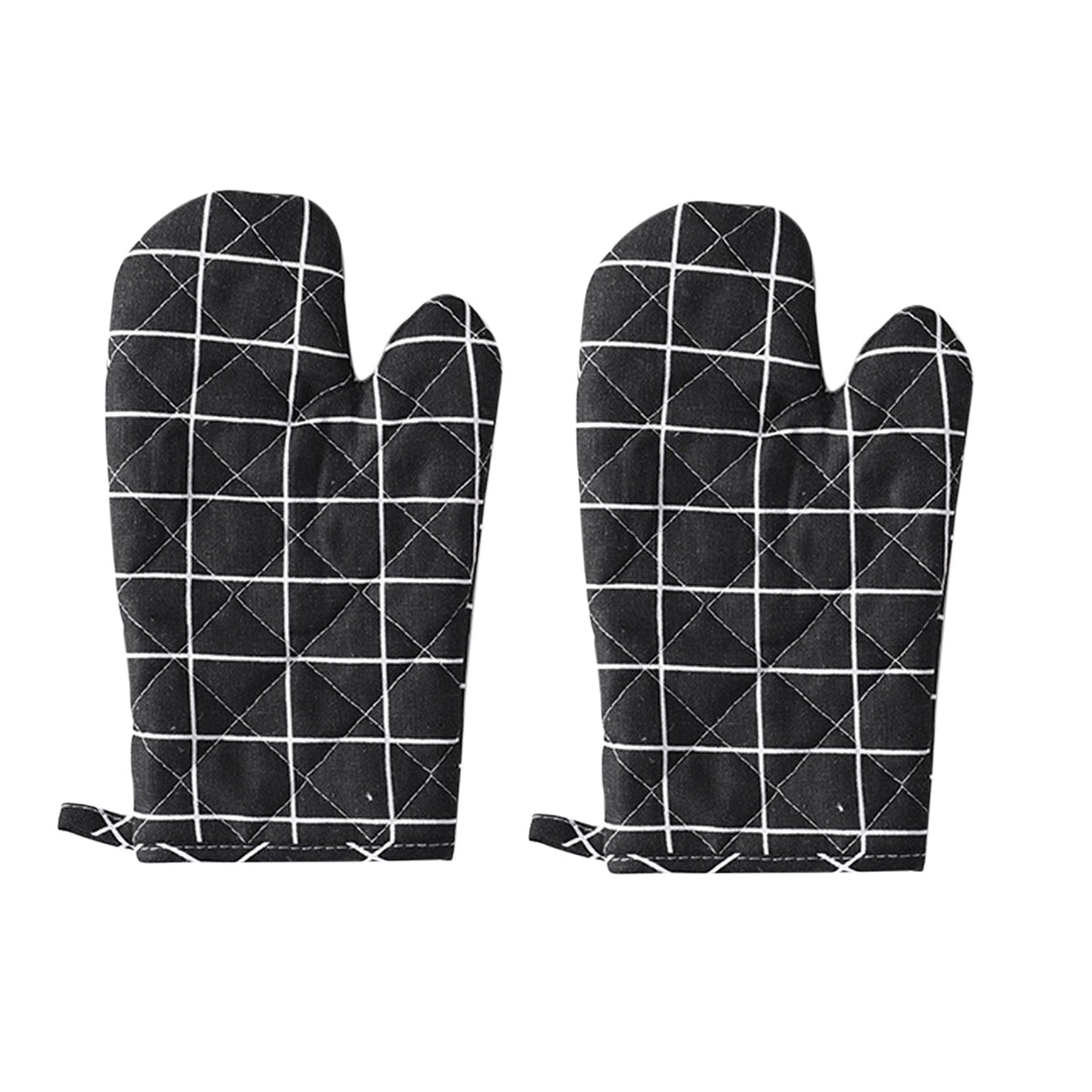 Poaug Oven Mitts on Sale Clearance 2Pc Oven Gloves Grill Gloves Slippery Cooking Gloves for Cooking Baking Grilling Yellow Z1-Black