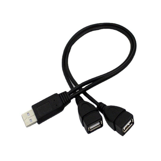 USB Splitter Y Cable, USB A 1 Male to 2 Female Cord Converter, Dual Double USB Port Extender Hub Data Charger Power Split Adapter for Car, Xbox, PS4, PS5, Laptop, Mac (1FT)