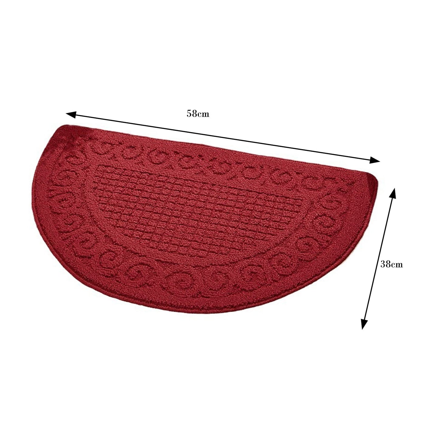 sunsanly Doormat Semi-Circle Shape Anti-slip Absorbs Moisture And Dirt Wear-resistant Indoor Entrance Door Mat Living Room Kitchen Bathroom Entryway Carpet 1pc Coffee