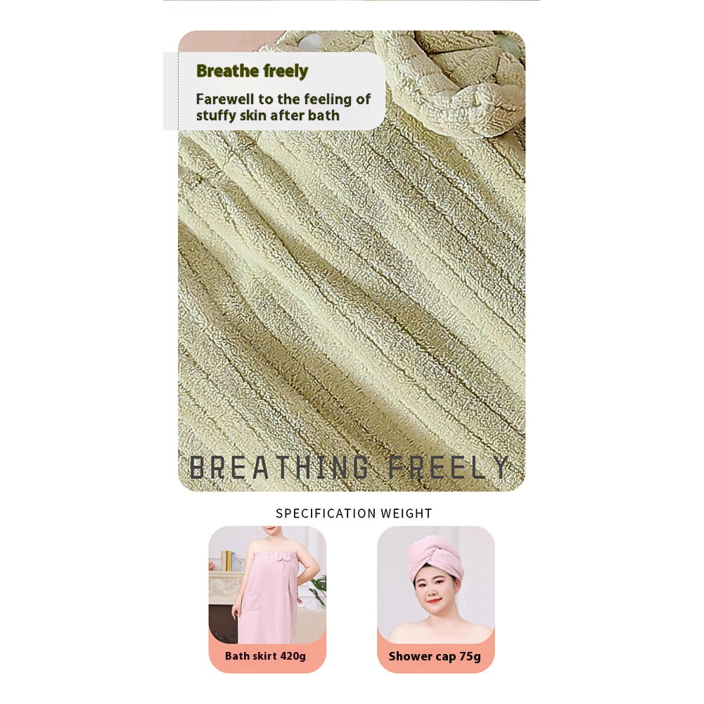 Bath Towel Wrap Women Plus Size - Adjustable Soft Microfiber Shower After Body Wraps with Hair Drying Towel Absorbent & Quick Drying for Gym Shower, Beach, Spa, Sauna Green