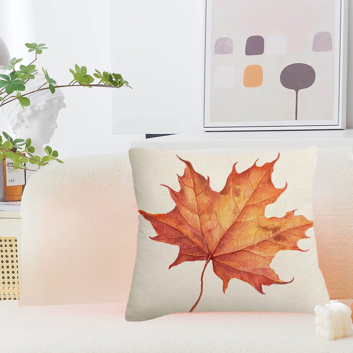Darzheoy Fall Pillow Covers 18 x 18 inch Pumpkin Maple leaves Throw Pillow Covers Outdoor Autumn Thanksgiving Harvest Farmhouse Pillowcase Cushion Case for Home Sofa Fall Decor B