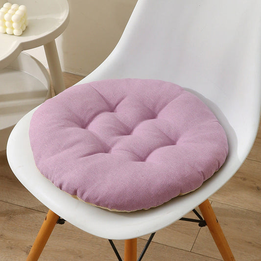 AYktou Seat Cushion 19.7*19.7in Thickened Large Size Chair Cushions Candy Color Round Soft Office Chair Cushion Breathable Linen Meditation Floor Pillow for Tatami Living Room Car Dorm Desk Chair 17.7" x 17.7" Purple