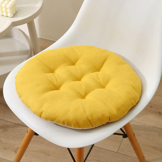 AYktou Seat Cushion 19.7*19.7in Thickened Large Size Chair Cushions Candy Color Round Soft Office Chair Cushion Breathable Linen Meditation Floor Pillow for Tatami Living Room Car Dorm Desk Chair 15.7" x 15.7" Yellow