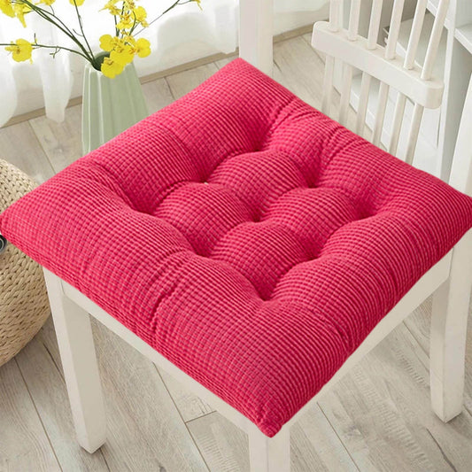 AYktou Solid Color Thickened Corduroy Chair Cushions 17.7 * 17.7in Extra-Large Size Seat Cushion with Machine Washable,Large Size Dining Chair Cushion Student Office Tatami Cushion Meditation Cushion 15.7" x 15.7" Purple