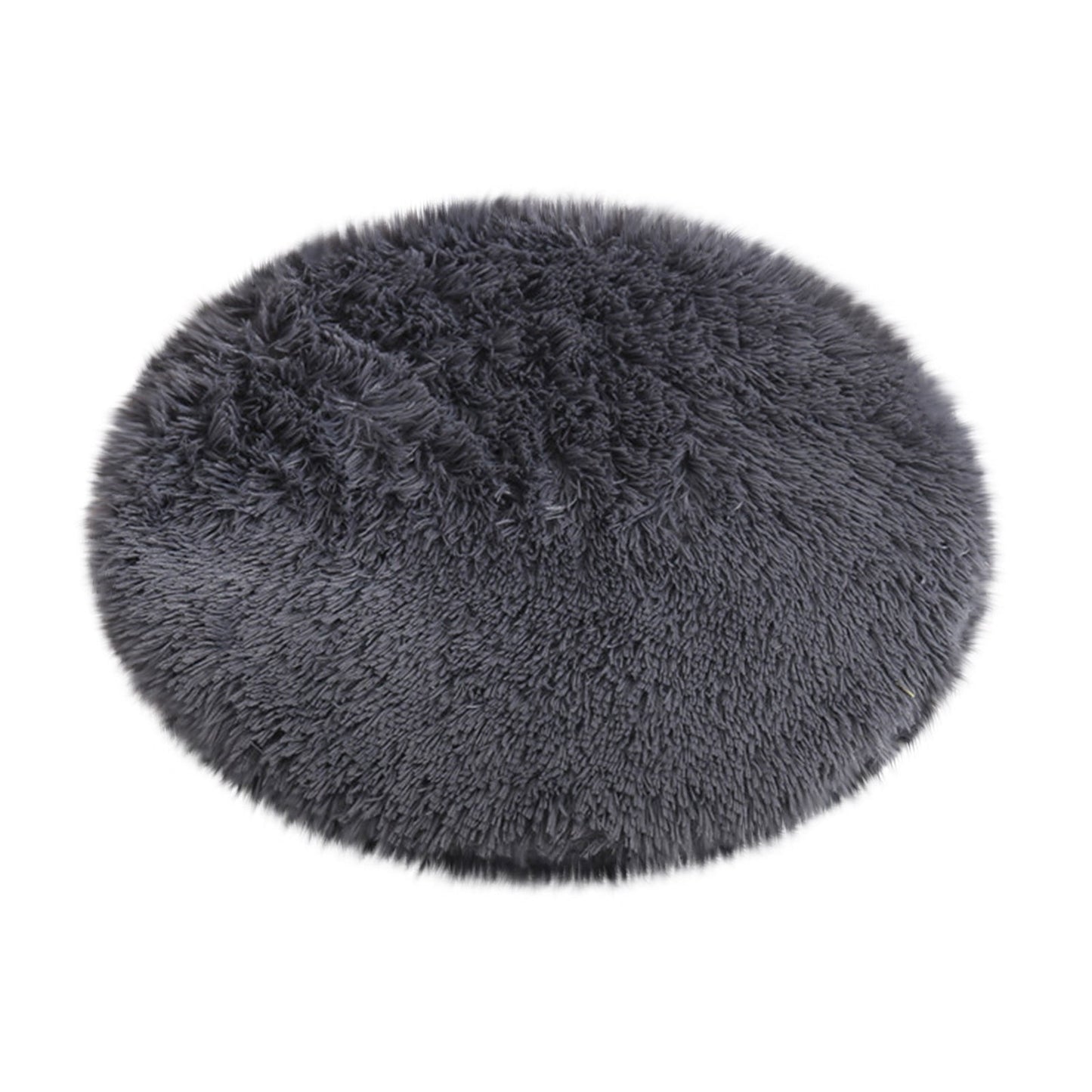 Darzheoy 16 inch Plush Dog Bed Mat Warm Fluffy Round Puppy Crate Pad with Anti-Slip Waterproof Bottom Soft Comfy Pet Kennel Mat for Small and Medium Dogs Black