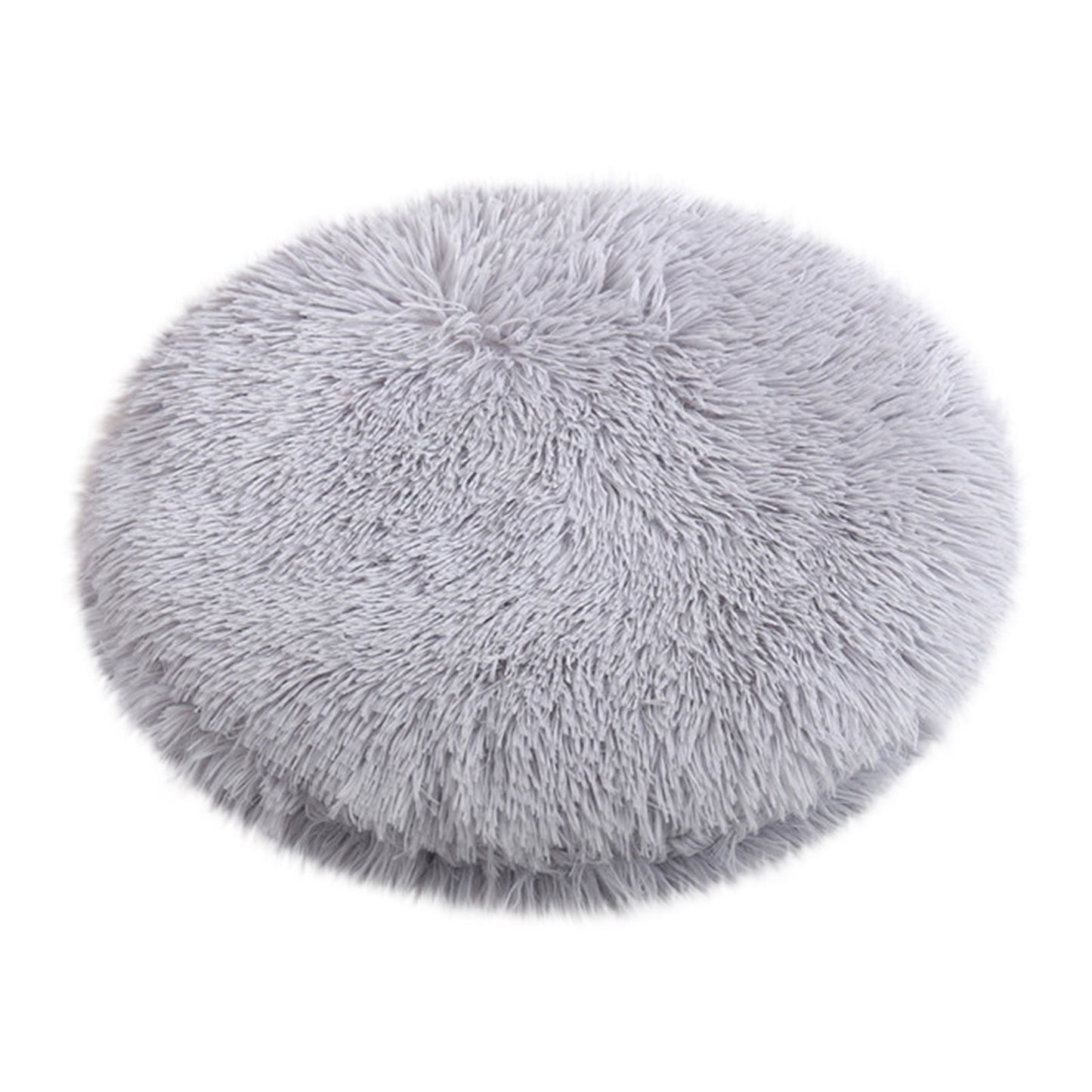 Darzheoy 16 inch Plush Dog Bed Mat Warm Fluffy Round Puppy Crate Pad with Anti-Slip Waterproof Bottom Soft Comfy Pet Kennel Mat for Small and Medium Dogs Gray