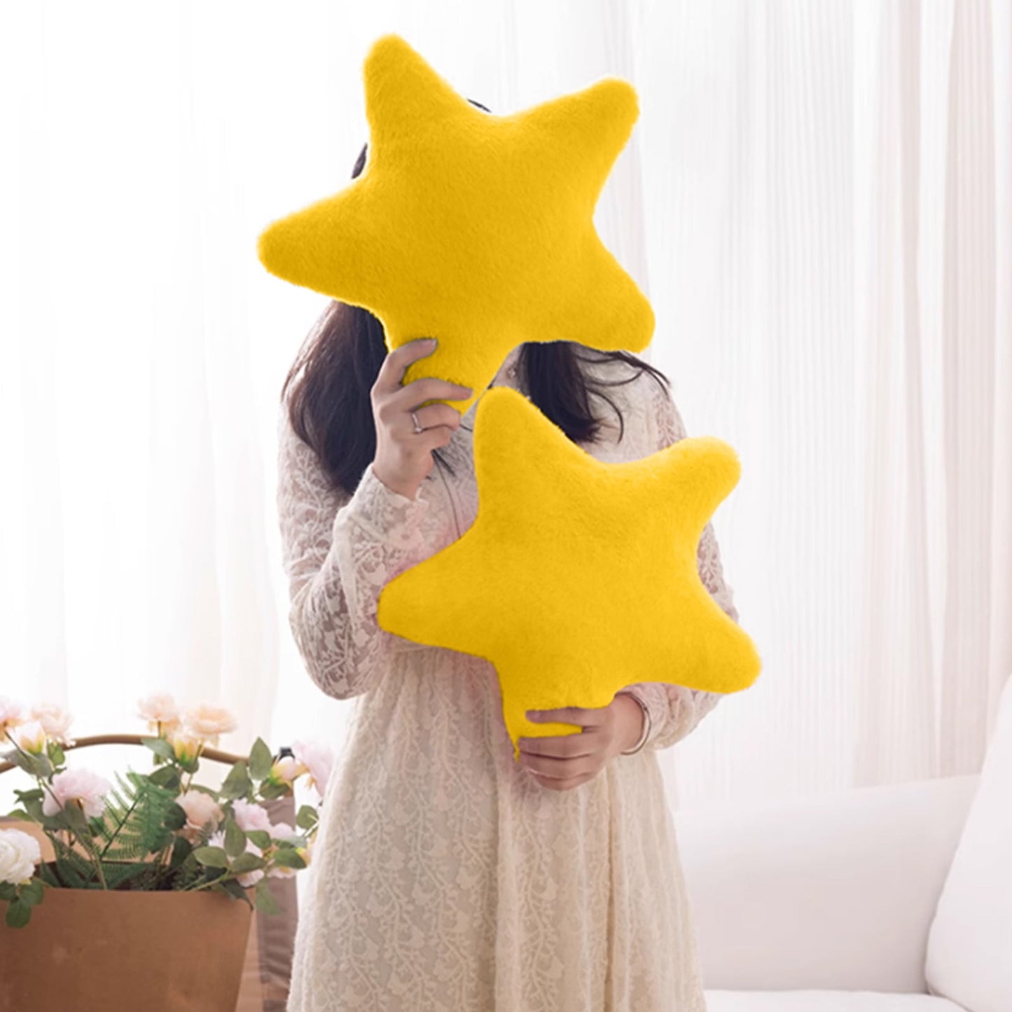 Chmadoxn Toddler Toys, Baby Toys Star Pillow Decorative Throw Pillows For Bed Couch Star Shaped Pillow Floor Cushions Room Decor Pillow With Soft Faux For Sofa Bedroom Toys for Kids, Birthday Gifts 13.7×13.7×1.2 in WH