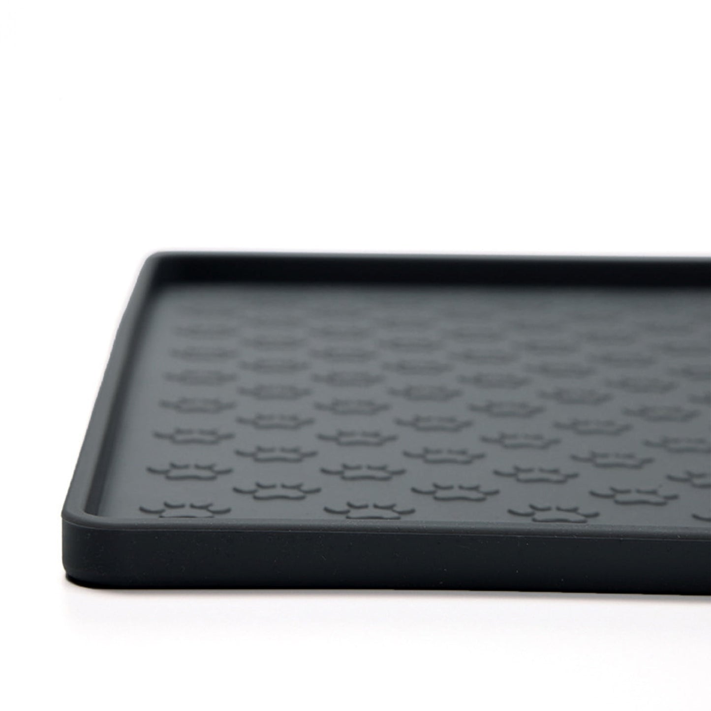 Darzheoy Dog Food Mat, Waterproof Dog Bowl Mat, Silicone Dog Mat for Food and Water, Pet Food Mat with Edges, Nonslip Dog Feeding Mat, Dog Food Mats for Floors Black