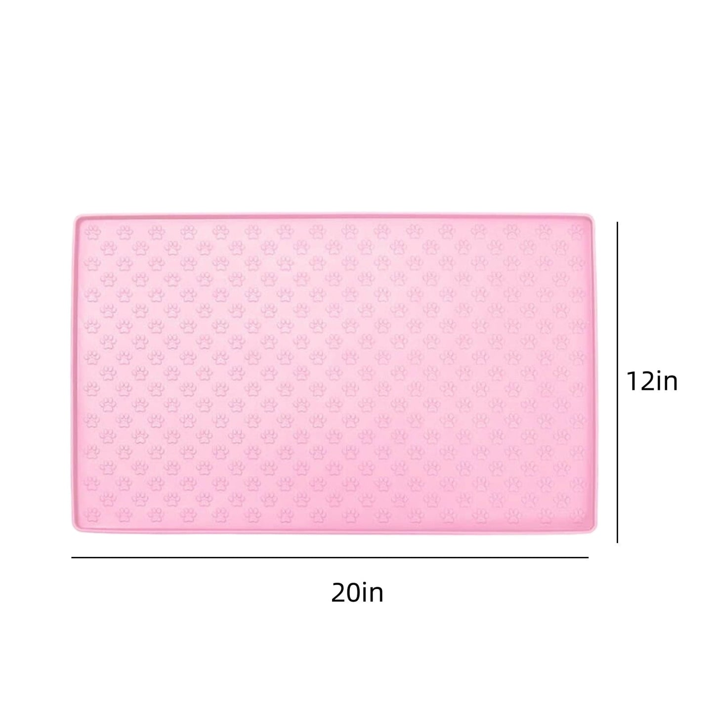 Darzheoy Dog Food Mat, Waterproof Dog Bowl Mat, Silicone Dog Mat for Food and Water, Pet Food Mat with Edges, Nonslip Dog Feeding Mat, Dog Food Mats for Floors Pink