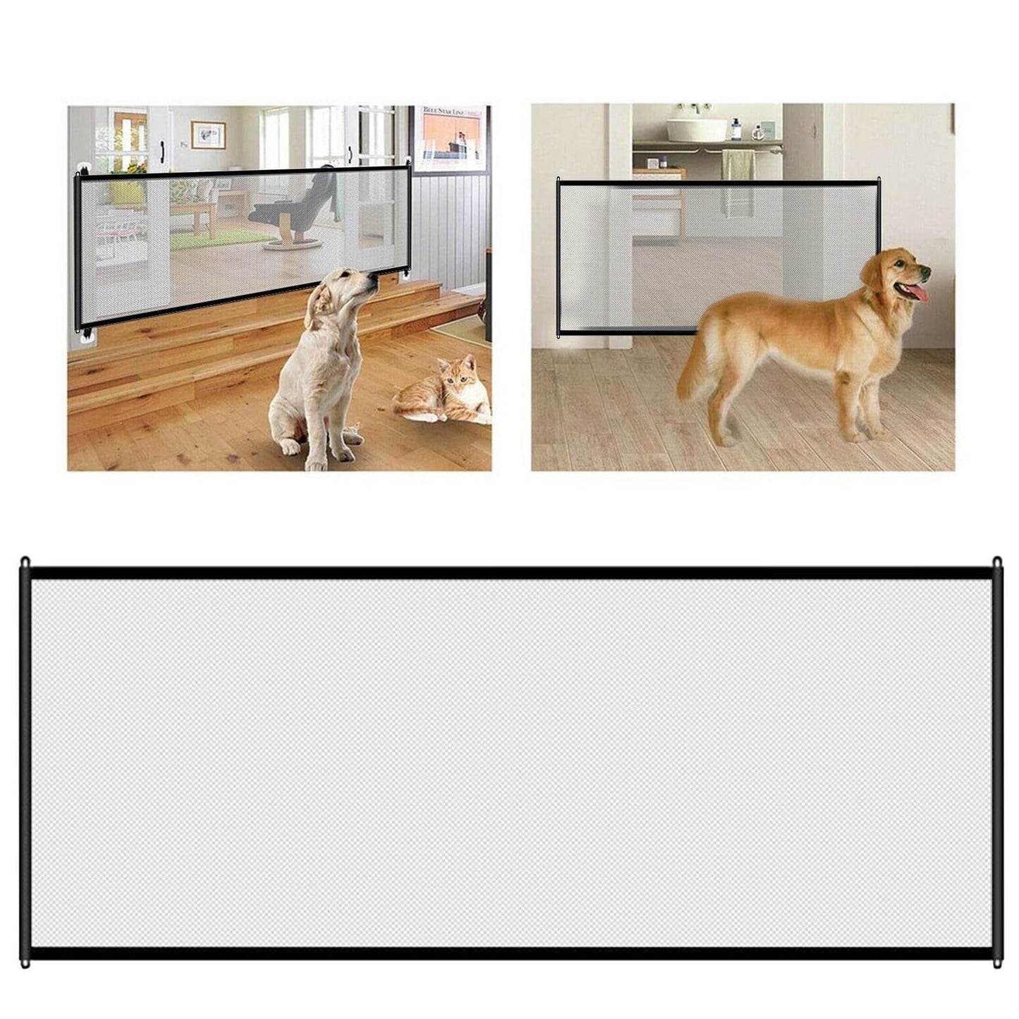 Chmadoxn 43×28 Inch Freestanding Foldable Dog Gate for Pet Dog, Isolation Fence Foldable Indoor Dog Gate Puppy Safety Fence Dog Gate for The House, Doorway, Stairs M Black