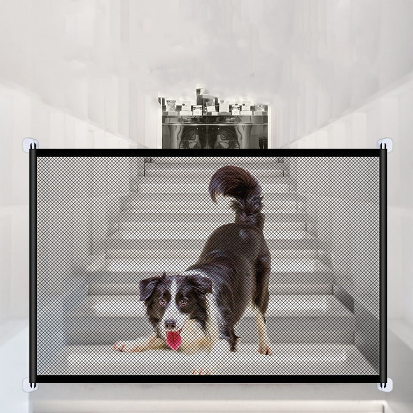 Chmadoxn 43×28 Inch Freestanding Foldable Dog Gate for Pet Dog, Isolation Fence Foldable Indoor Dog Gate Puppy Safety Fence Dog Gate for The House, Doorway, Stairs M Black