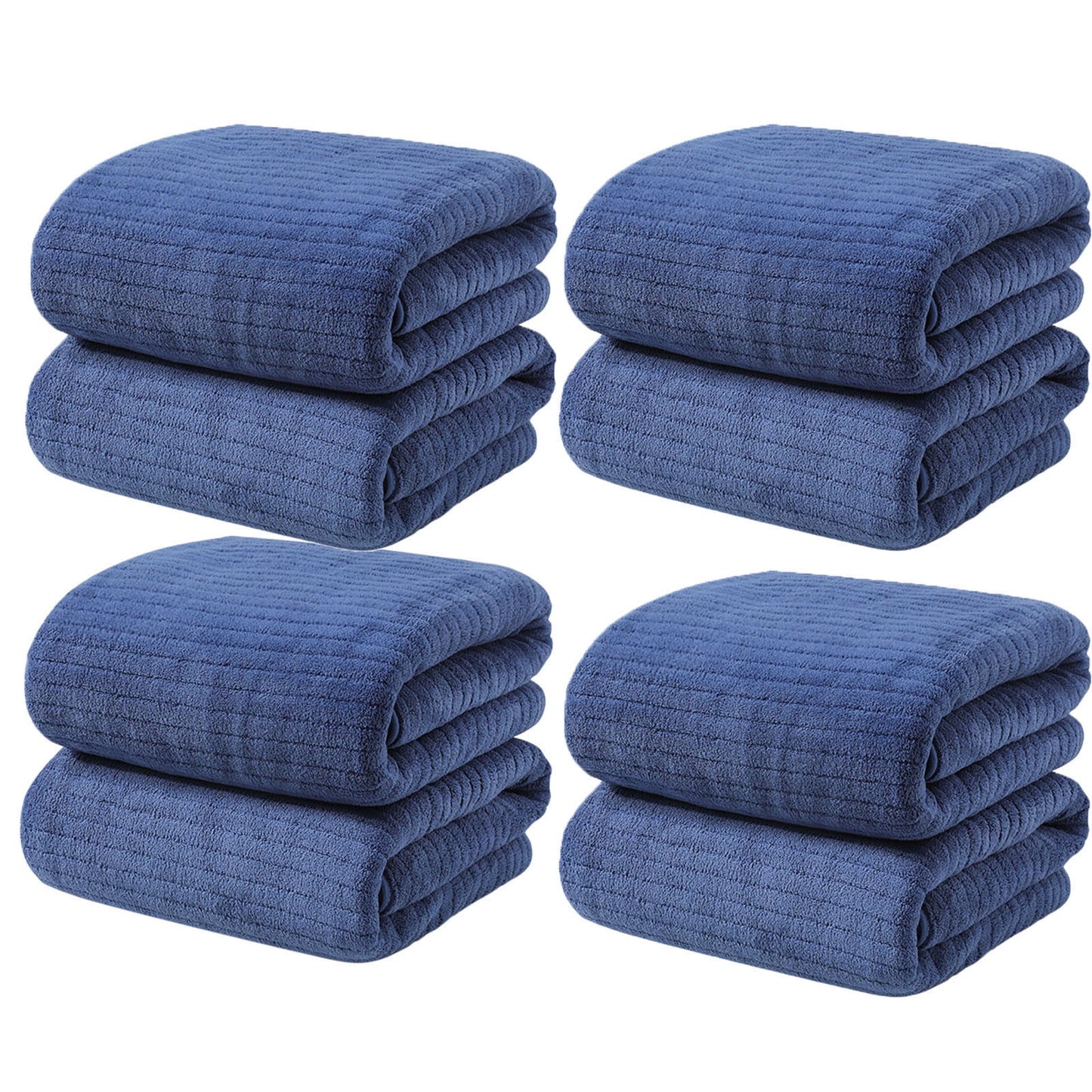 Chmadoxn Microfiber Hair Towel Wrap - Quick Dry Curly Hair Wraps for Women Wet Hair, Microfiber Towel for Hair, Hair Drying Towel Wrap, Hair Towels for Women, Hair Turban for Wet Hair (29 ×14 Inch) 4 pc Blue