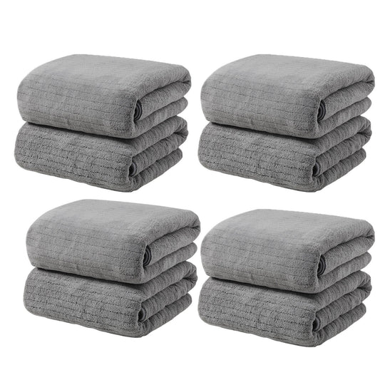 Chmadoxn Microfiber Hair Towel Wrap - Quick Dry Curly Hair Wraps for Women Wet Hair, Microfiber Towel for Hair, Hair Drying Towel Wrap, Hair Towels for Women, Hair Turban for Wet Hair (29 ×14 Inch) 4 pc Gray