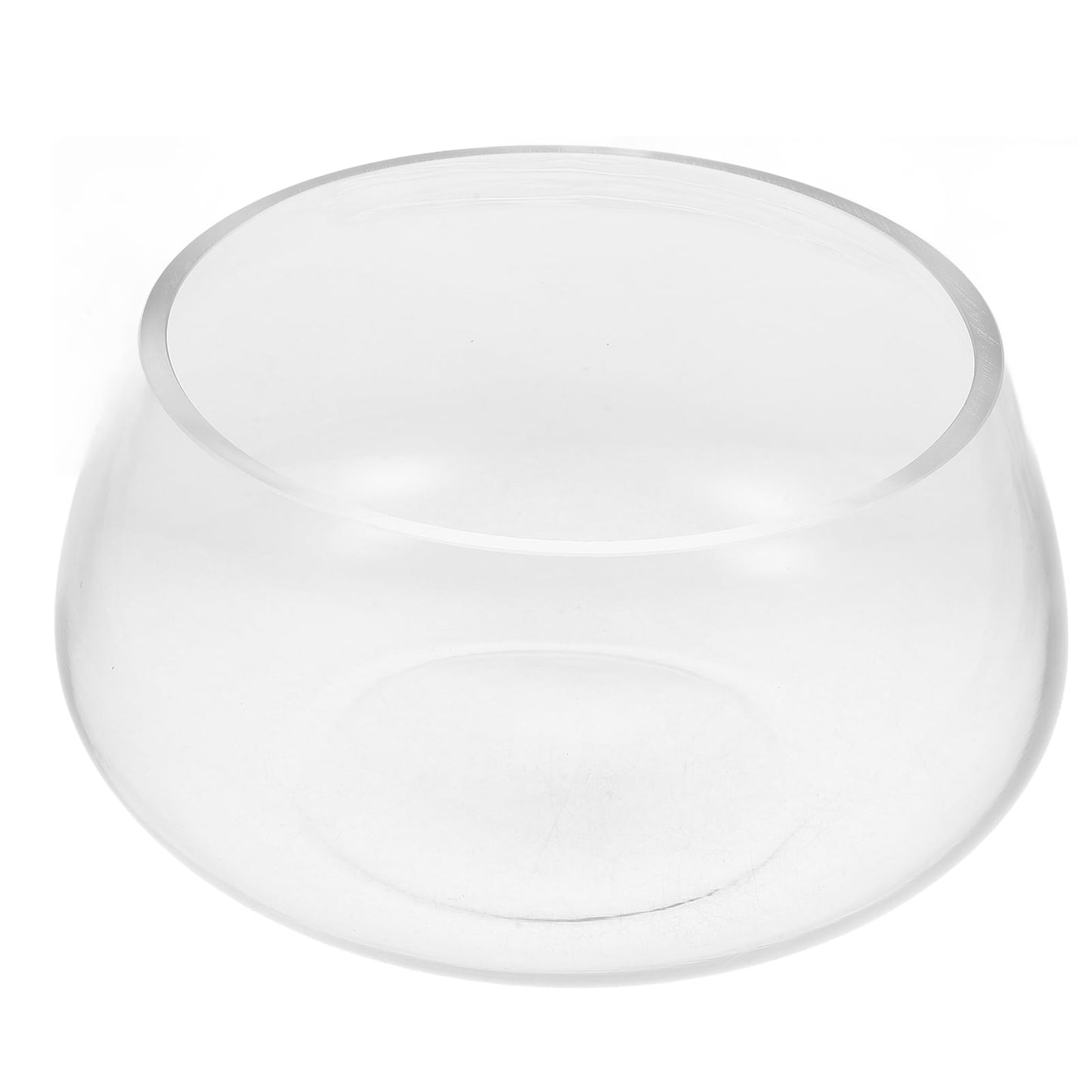 Round Clear Glass Fish Bowl Small Transparent Aquarium Tank for Desktop Fish Tank Landscaping and Turtle Habitat 0.00X0.00X0.00CM Transparent
