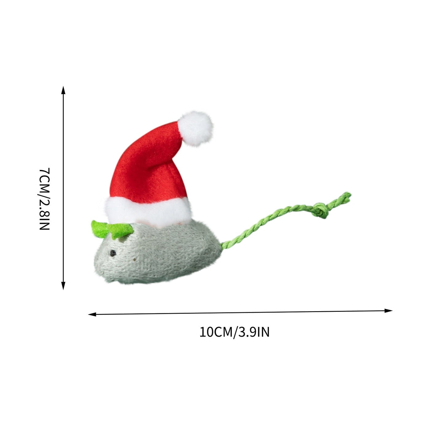 Darzheoy Catnip Toys Interactive Toy Christmas Hat Costume Plush Mouse Shaped Cat Toys for Cat Kitten Indoor A