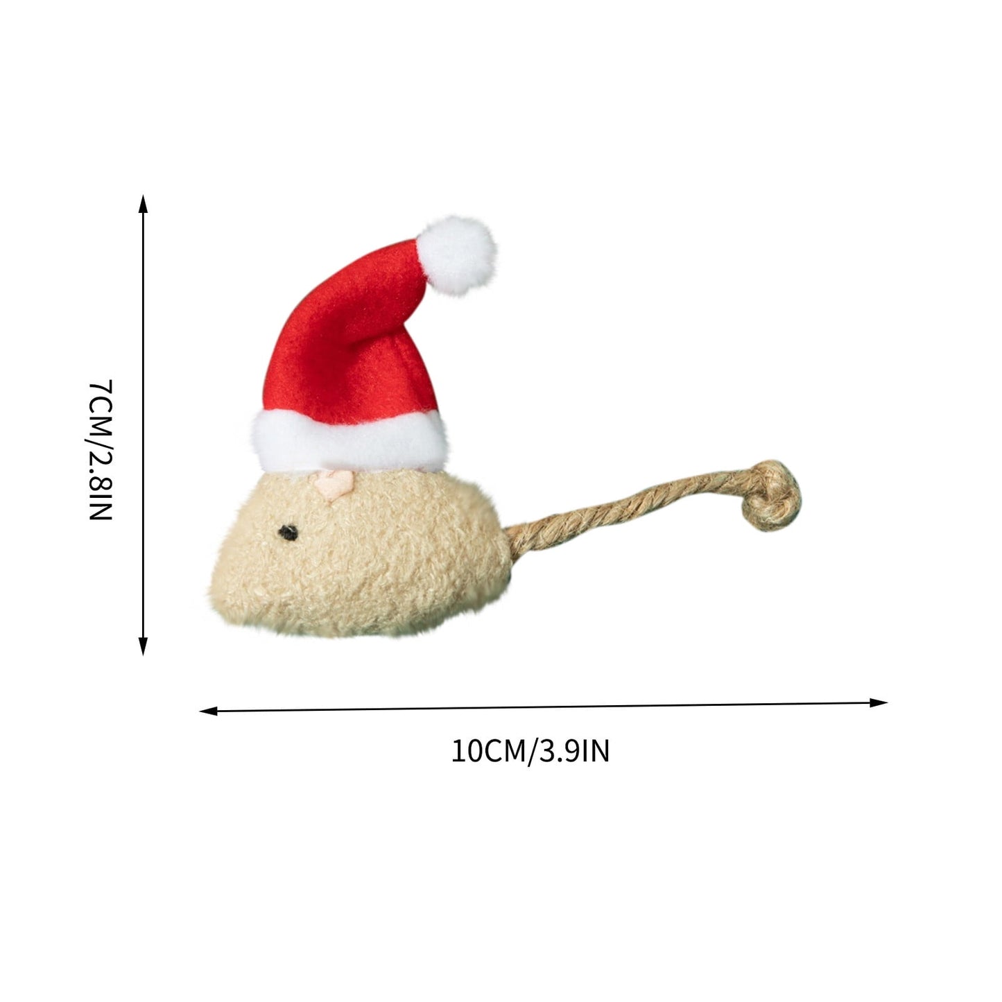 Darzheoy Catnip Toys Interactive Toy Christmas Hat Costume Plush Mouse Shaped Cat Toys for Cat Kitten Indoor C