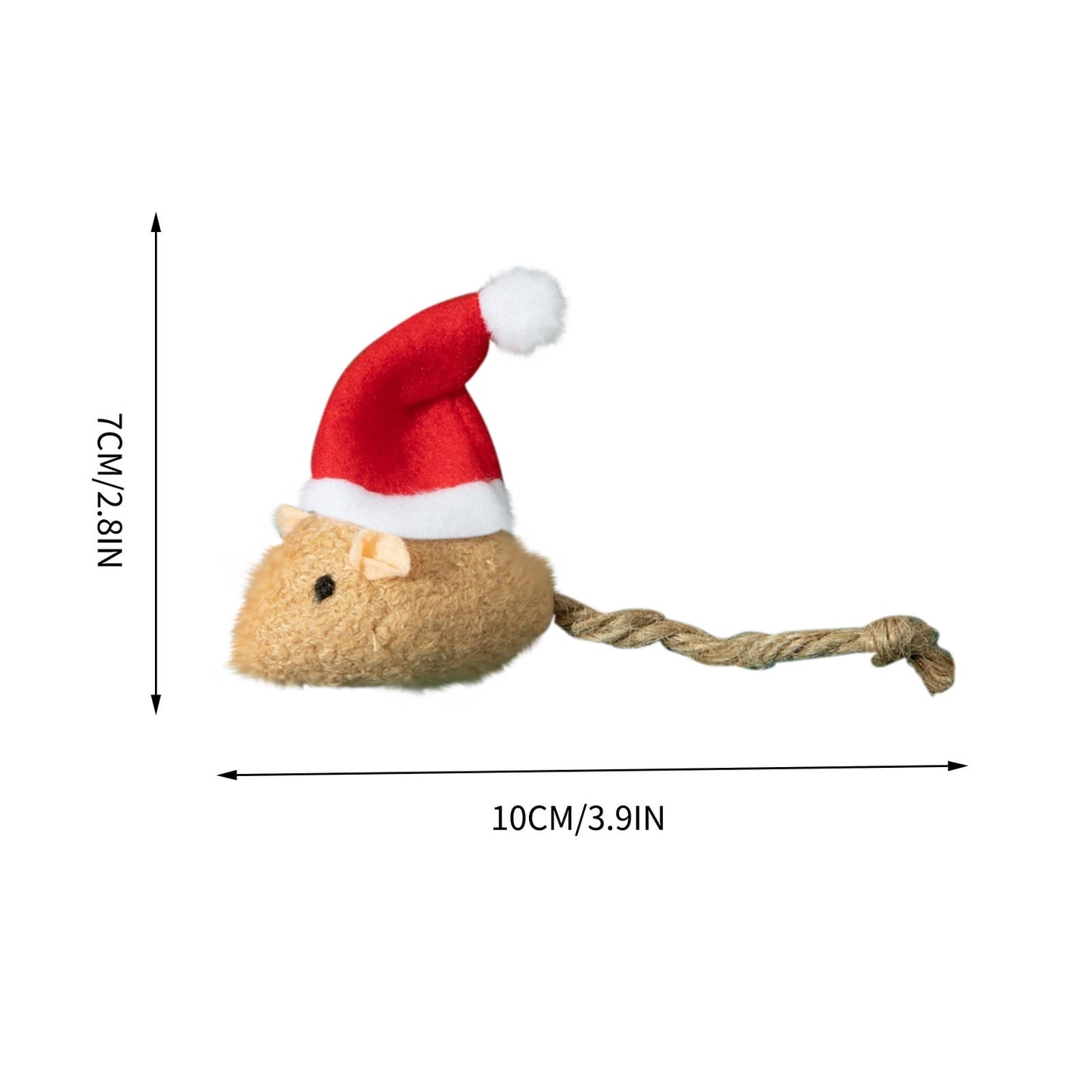 Darzheoy Catnip Toys Interactive Toy Christmas Hat Costume Plush Mouse Shaped Cat Toys for Cat Kitten Indoor D