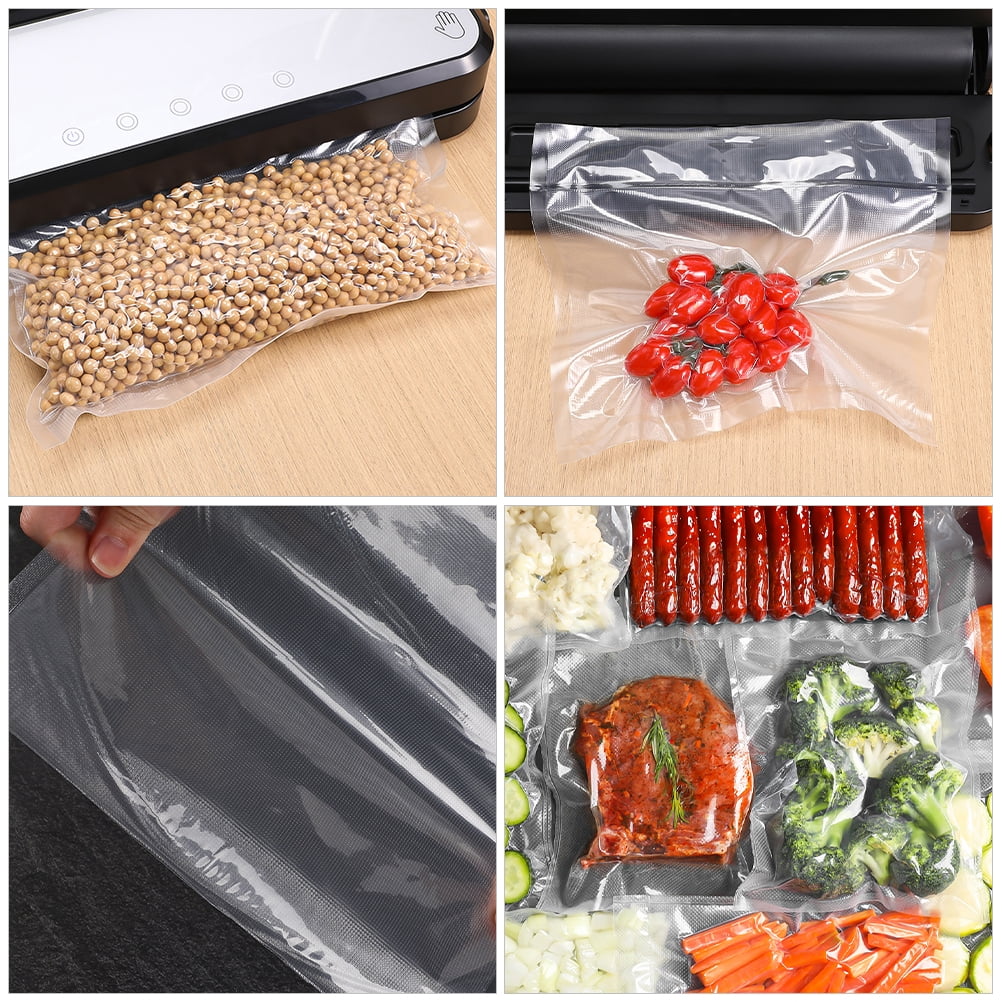 SKISUNO Vacuum Sealer Bags 2 Rolls Transparent Food Storage Bags 196.5x11x0.04 Inches and Reusable 500.00X28.00X0.10CM Transparent