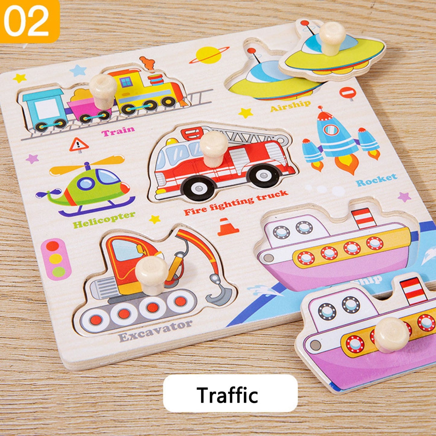 Darzheoy Wooden Puzzles for Toddlers, Montessori Toys for Toddlers Age 1-3, Kids Educational Learning Toys, Early Educational Toys, Christmas Birthday Gifts for Boys & Girls B