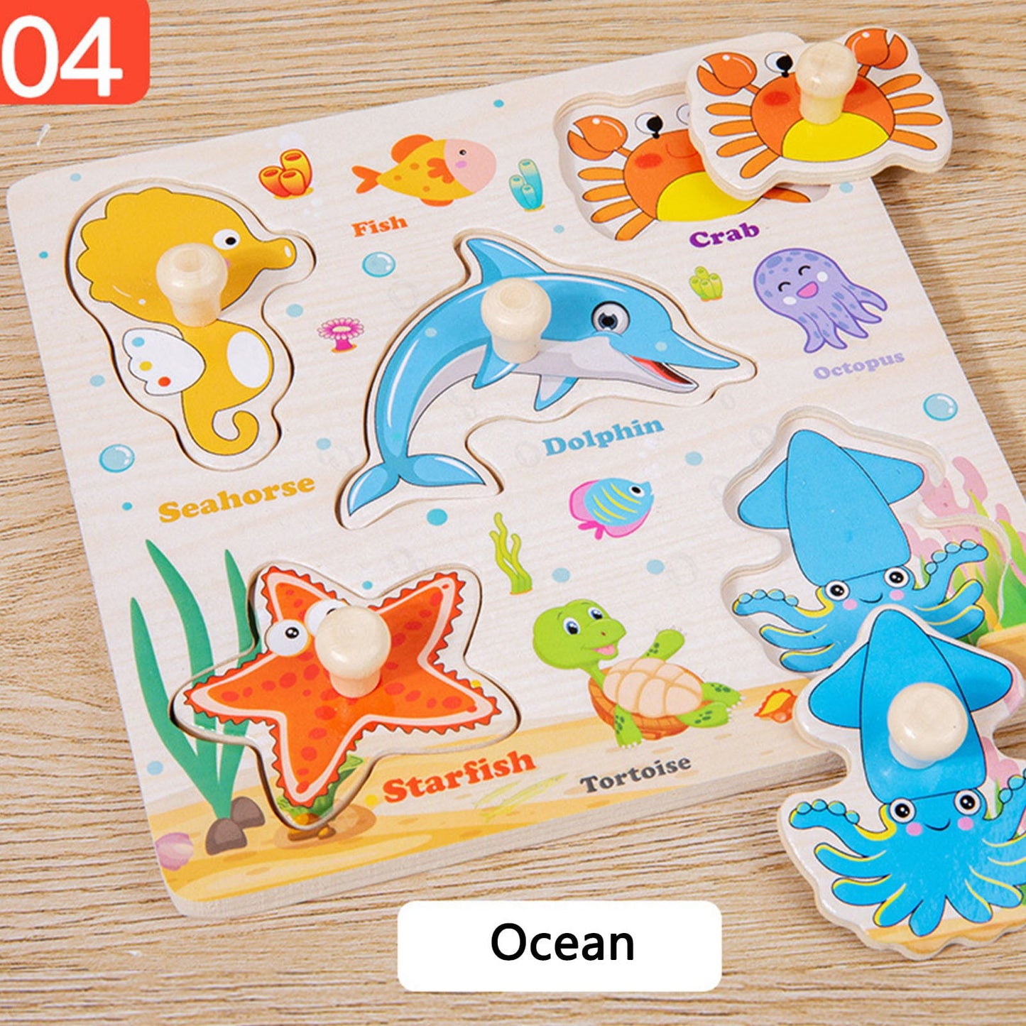 Darzheoy Wooden Puzzles for Toddlers, Montessori Toys for Toddlers Age 1-3, Kids Educational Learning Toys, Early Educational Toys, Christmas Birthday Gifts for Boys & Girls D