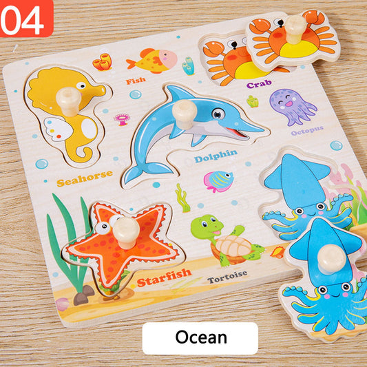 Darzheoy Wooden Puzzles for Toddlers, Montessori Toys for Toddlers Age 1-3, Kids Educational Learning Toys, Early Educational Toys, Christmas Birthday Gifts for Boys & Girls D